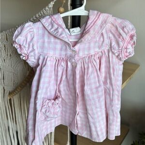 Vintage Gingham Baby Dress Sailor